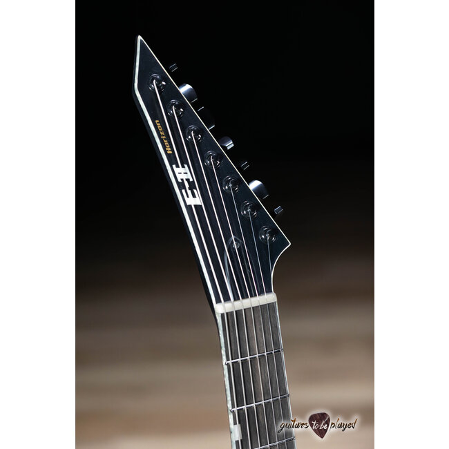 ESP E-II Horizon NT-7B Hipshot 7-String Baritone Guitar w/ Case – Black Satin