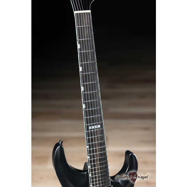ESP E-II Horizon NT-7B Hipshot 7-String Baritone Guitar w/ Case – Black Satin