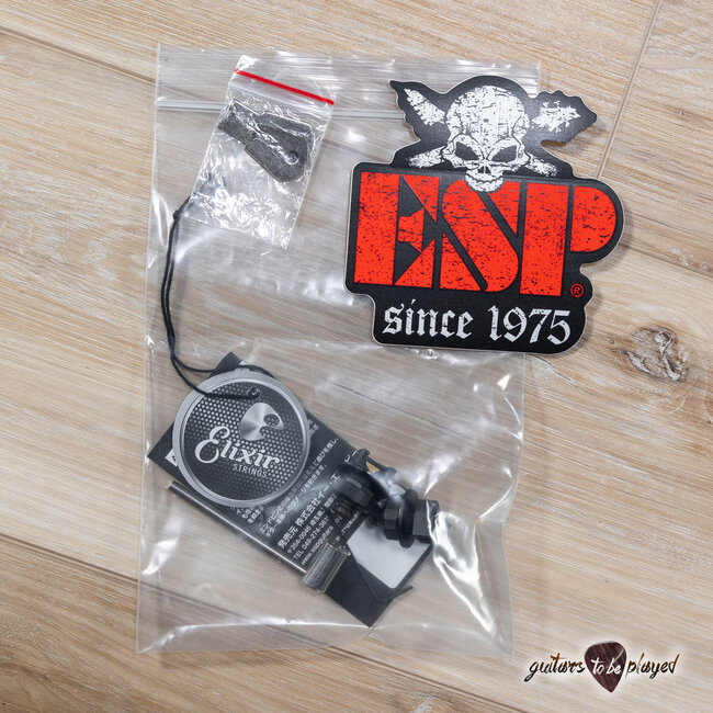 ESP E-II Horizon NT-7B Hipshot 7-String Baritone Guitar w/ Case – Black Satin