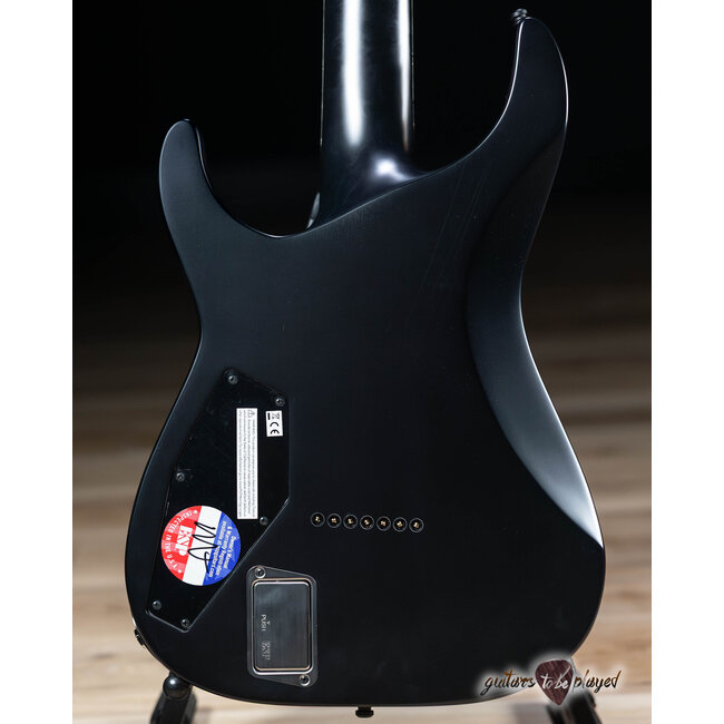 ESP E-II Horizon NT-7B Hipshot 7-String Baritone Guitar w/ Case – Black Satin