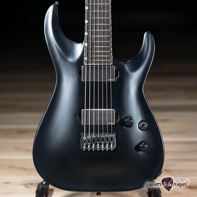 ESP E-II Horizon NT-7B Hipshot 7-String Baritone Guitar w/ Case – Black Satin