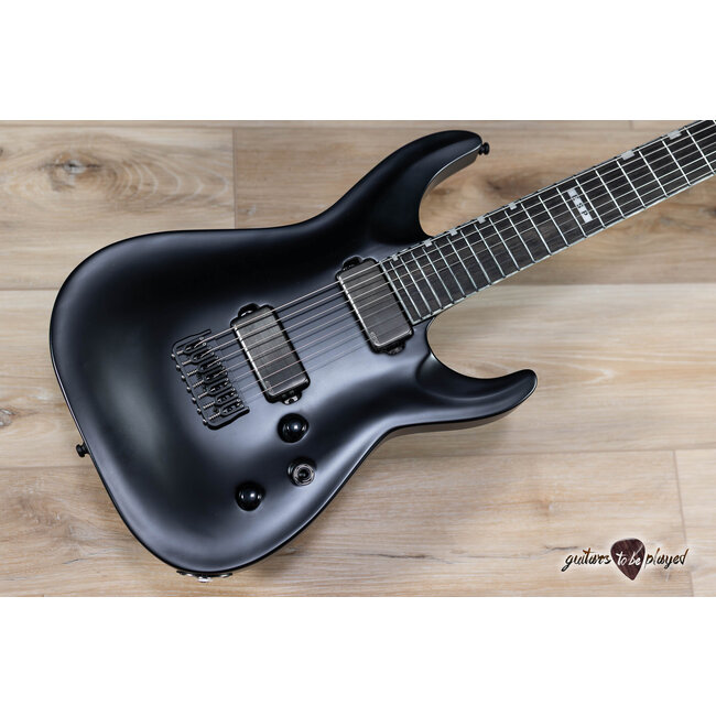 ESP E-II Horizon NT-7B Hipshot 7-String Baritone Guitar w/ Case – Black Satin