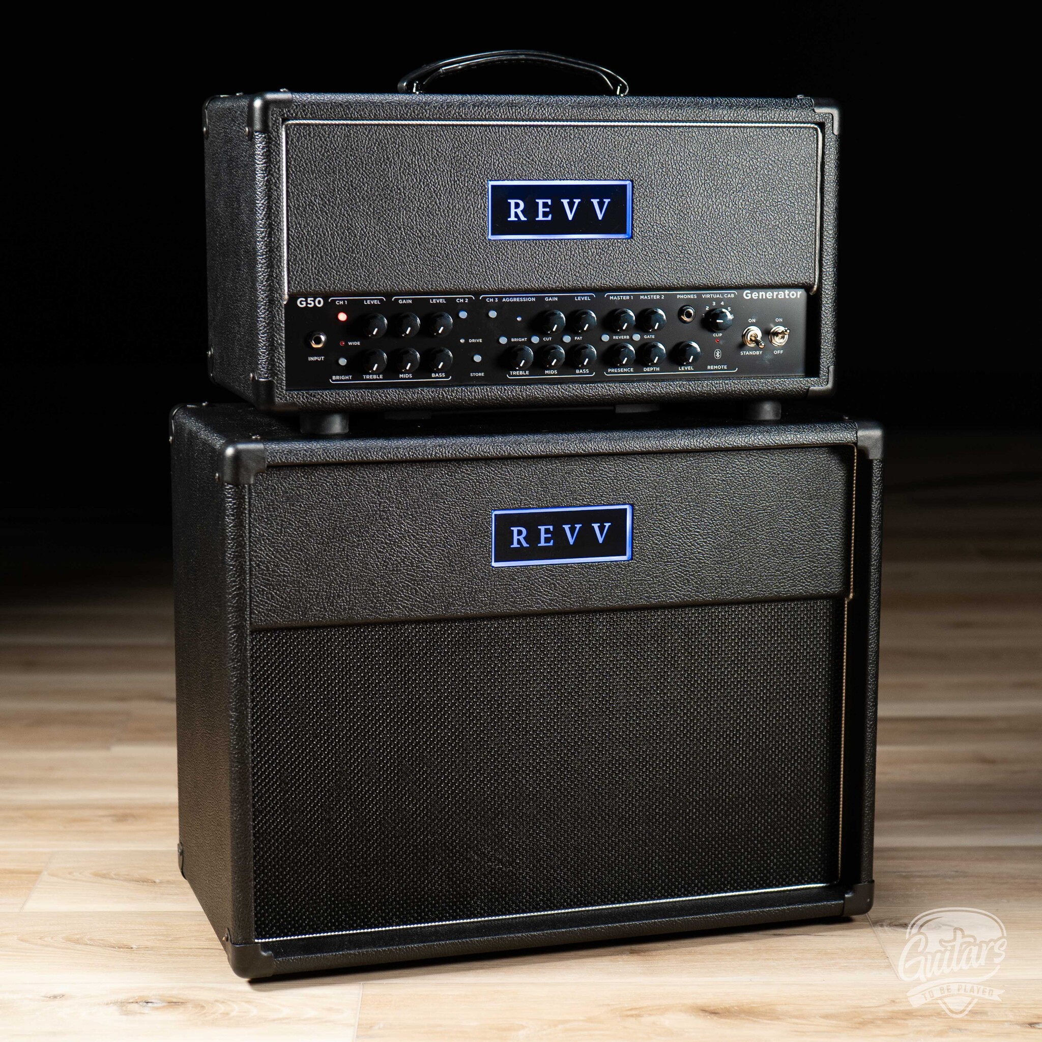 Revv G50 50/10W 3-Channel EL34 Amp Head w/ 1x12 Cab & Speaker