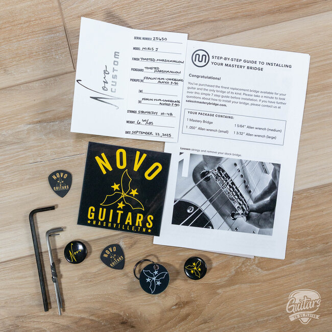 Novo Custom Miris J Semi-Hollow w/ Fralin Alnico P-90s – Toasted Marshmallow