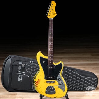 Novo Novo Dealer Limited Nucleus Serus J Guitar – Vandalism Yellow over '64 3T Burst
