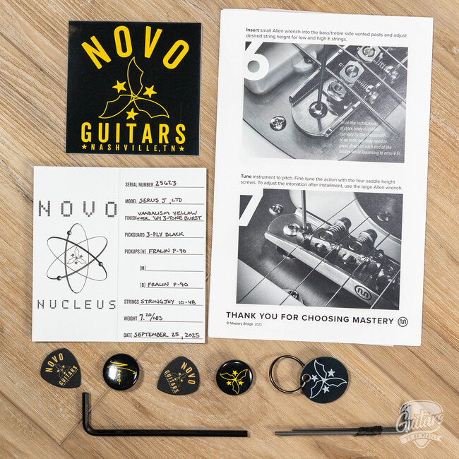 Novo Dealer Limited Nucleus Serus J Guitar – Vandalism Yellow over '64 3T Burst