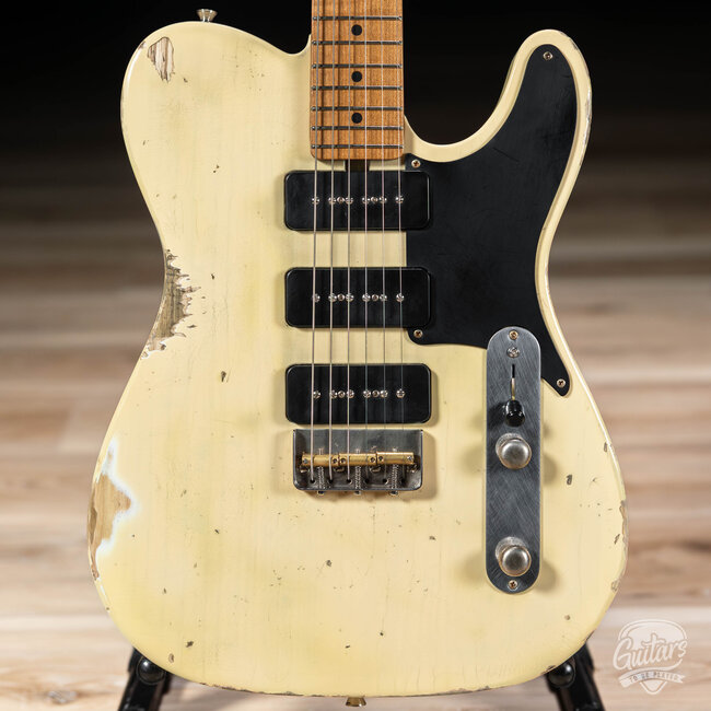 Newhall by LsL Tango 390 Chambered Swamp Ash T-Style w/ 3x P-90s – Vintage Cream