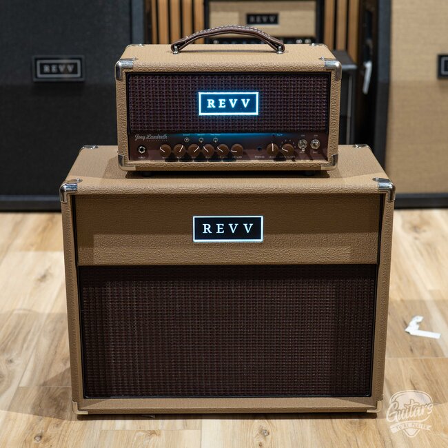 Revv D20 JL Joey Landreth 20/4W Tube Amp Head w/ 1x12 Cab & Speaker Cable –Brown