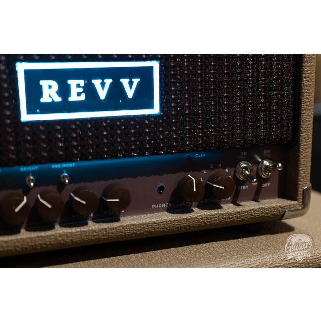 Revv D20 JL Joey Landreth 20/4W Tube Amp Head w/ 1x12 Cab & Speaker Cable –Brown