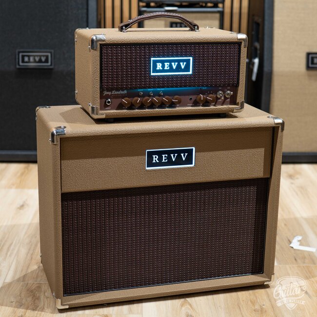 Revv D20 JL Joey Landreth 20/4W Tube Amp Head w/ 1x12 Cab & Speaker Cable –Brown
