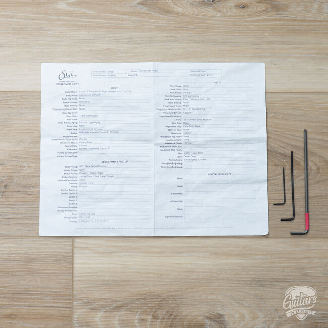 2017 Suhr Classic T Antique Pro Maple Neck w/ Gigbag - Butterscotch