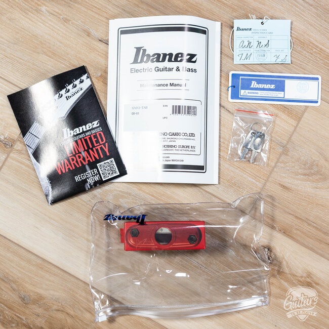 Ibanez MMN1 Martin Miller Signature Guitar w/ Case – Transparent Aqua Blue