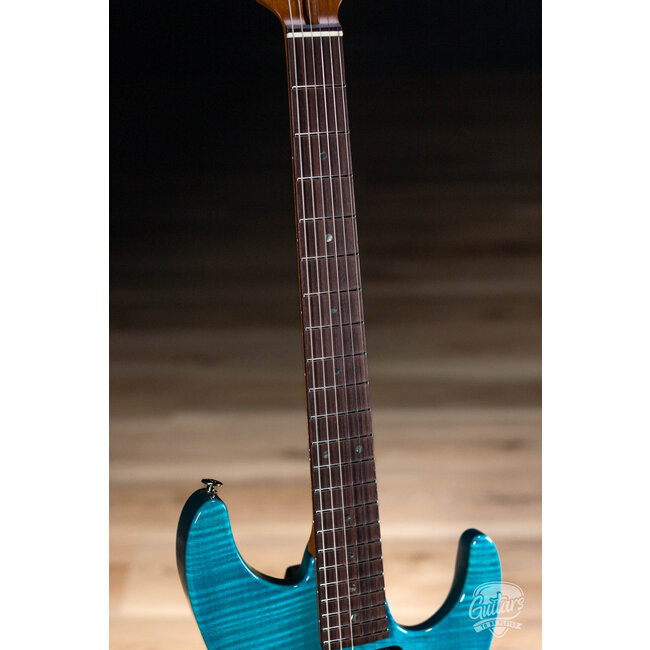 Ibanez MMN1 Martin Miller Signature Guitar w/ Case – Transparent Aqua Blue