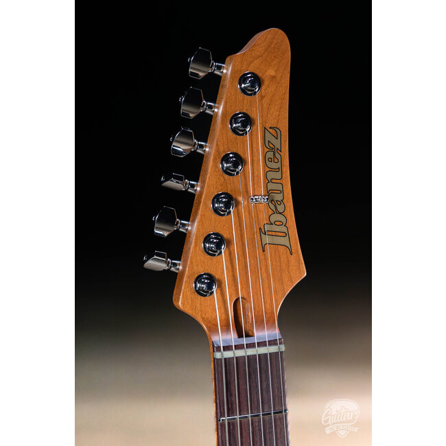 Ibanez MMN1 Martin Miller Signature Guitar w/ Case – Transparent Aqua Blue