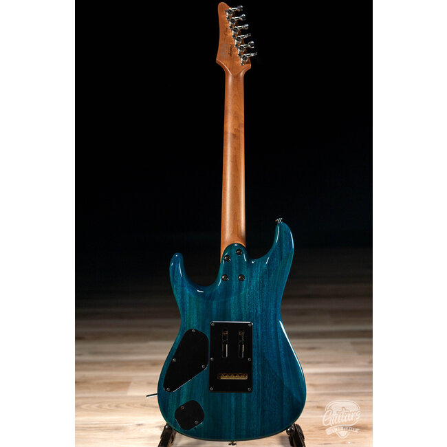 Ibanez MMN1 Martin Miller Signature Guitar w/ Case – Transparent Aqua Blue