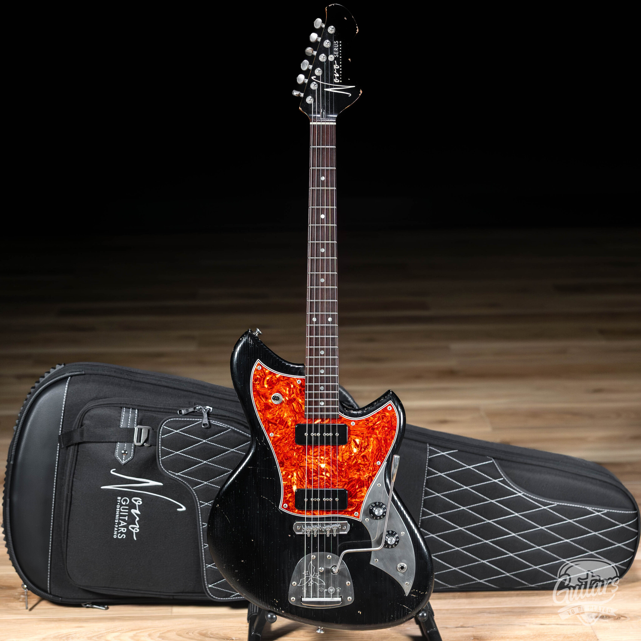 Novo Nucleus Serus J Guitar w/ Fralin P-90s – Bull Black - Guitars
