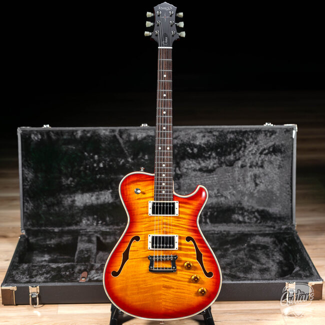 Knaggs Chena T2 Flame Top Hollowbody Guitar – CherryBurst