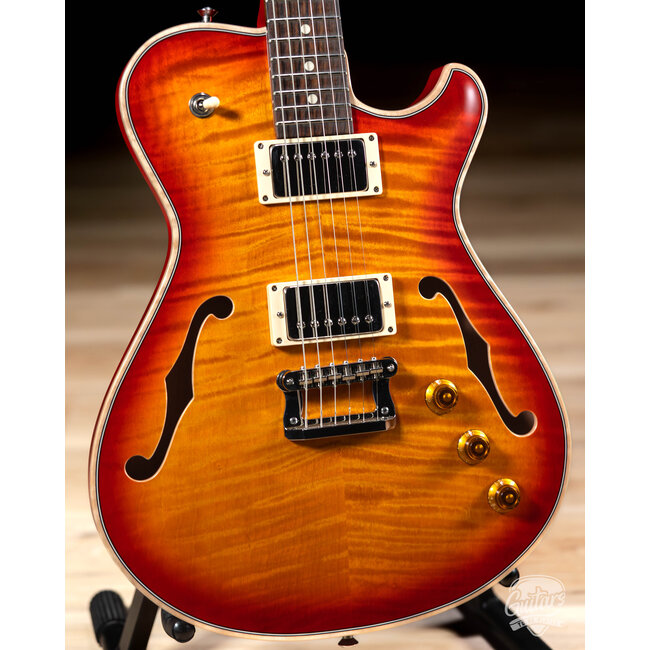 Knaggs Chena T2 Flame Top Hollowbody Guitar – CherryBurst