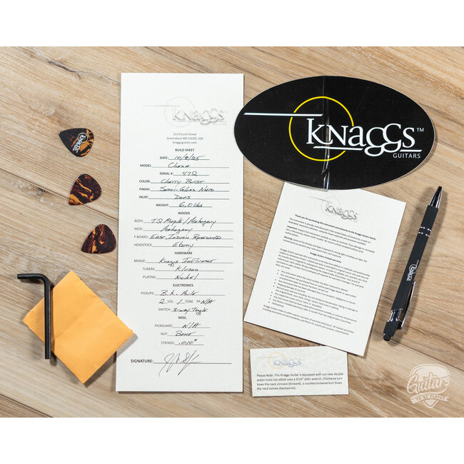 Knaggs Chena T2 Flame Top Hollowbody Guitar – CherryBurst