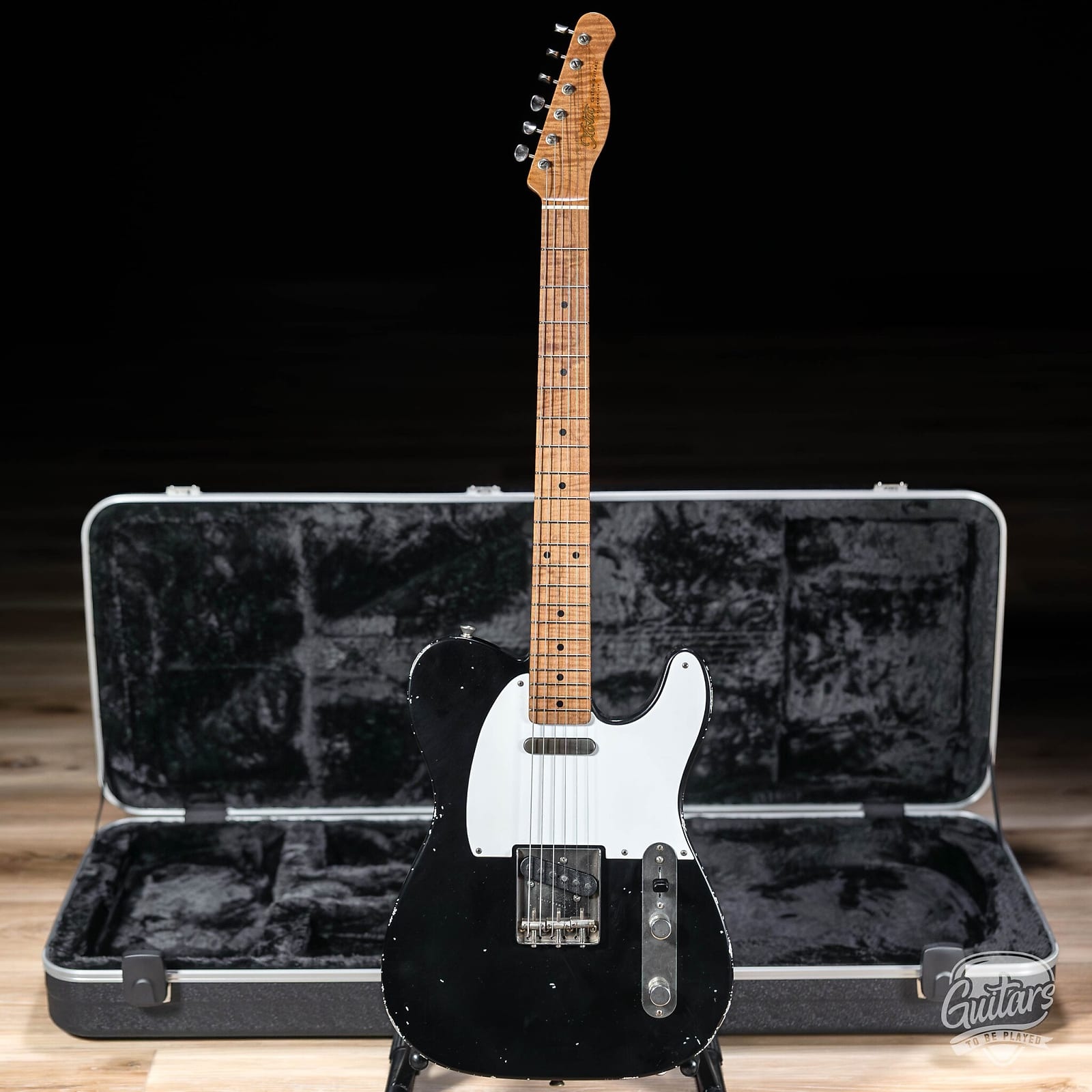【超美品】Xotic Guitars XTC-1 5A maple Xotic XTC-1 Alder T-Style w/ Roasted Flame Maple Neck – Black