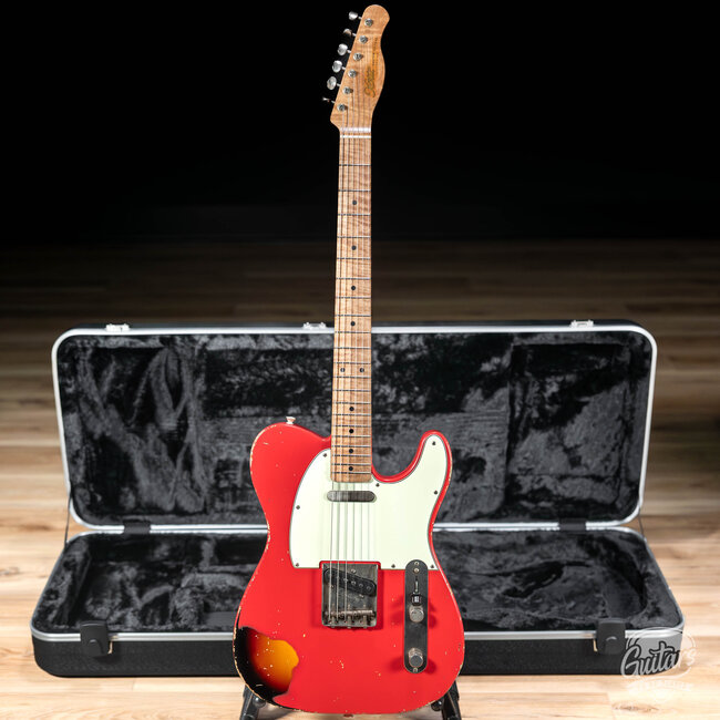 Xotic XTC-1 Alder T-Style w/ Roasted Flame Maple Neck – Fiesta Red over 3TB