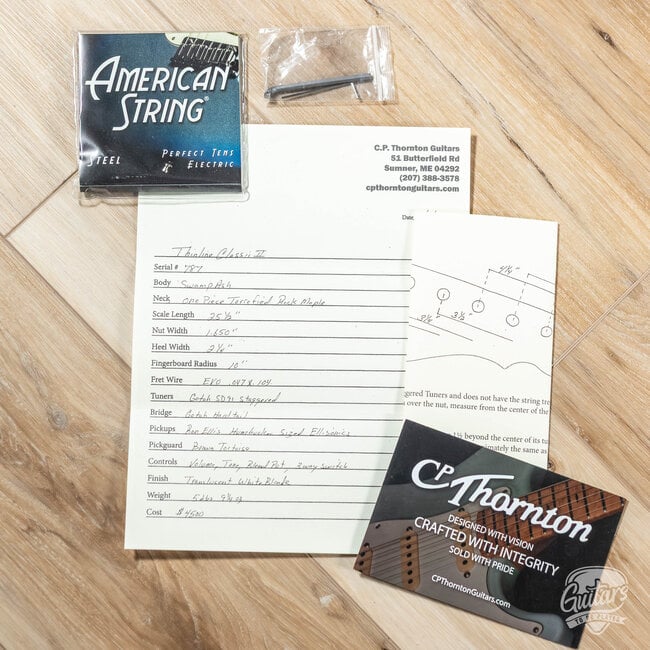 CP Thornton Thinline Classic II w/ HB-Sized Ellisonics – Translucent White Blonde