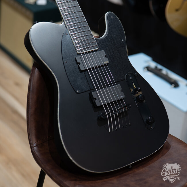 ESP E-II T-B7 Baritone 7-String EMG Guitar w/ Case – Black Satin (B-stock)