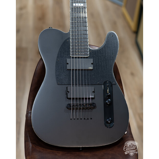 ESP E-II T-B7 Baritone 7-String EMG Guitar w/ Case – Black Satin (B-stock)