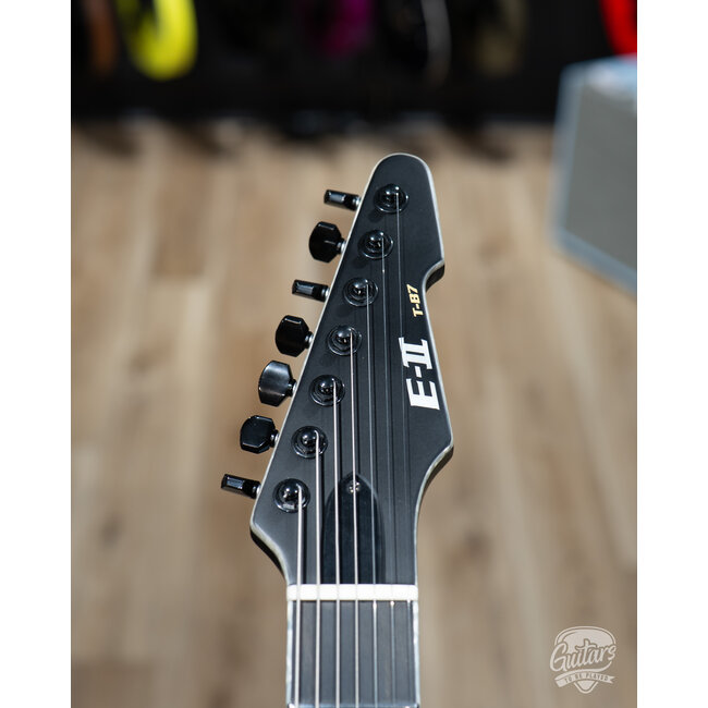 ESP E-II T-B7 Baritone 7-String EMG Guitar w/ Case – Black Satin (B-stock)