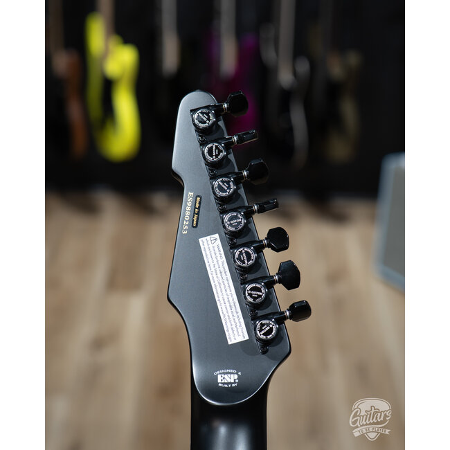 ESP E-II T-B7 Baritone 7-String EMG Guitar w/ Case – Black Satin (B-stock)