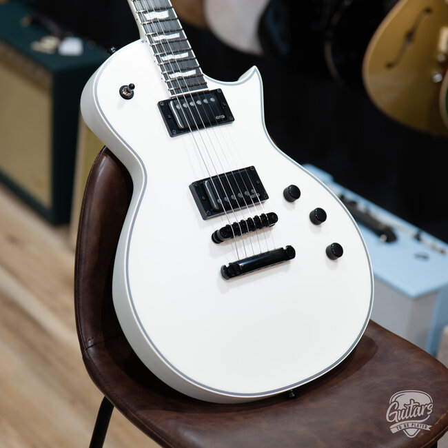 ESP E-II Eclipse EMG Electric Guitar w/ Case – Snow White Satin (B-stock)