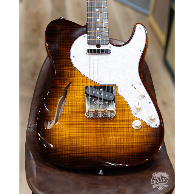 CP Thornton Thinline Classic II Fiddleback Olive Ash w/ Ellis PUs –Tobacco Burst