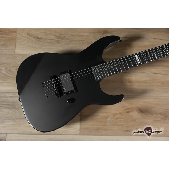 ESP E-II M-I NT Neck Thru EMG Guitar w/ Case – Black Satin