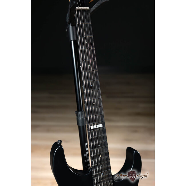 ESP E-II M-I NT Neck Thru EMG Guitar w/ Case – Black Satin