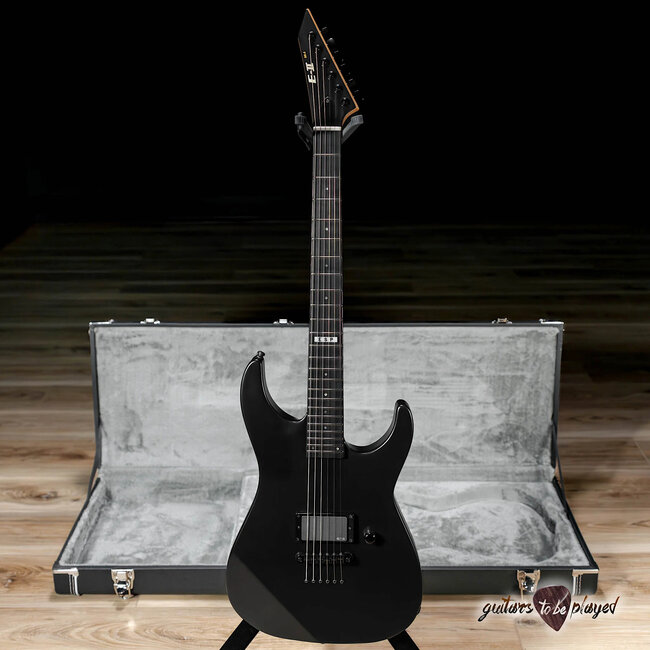 ESP E-II M-I NT Neck Thru EMG Guitar w/ Case – Black Satin