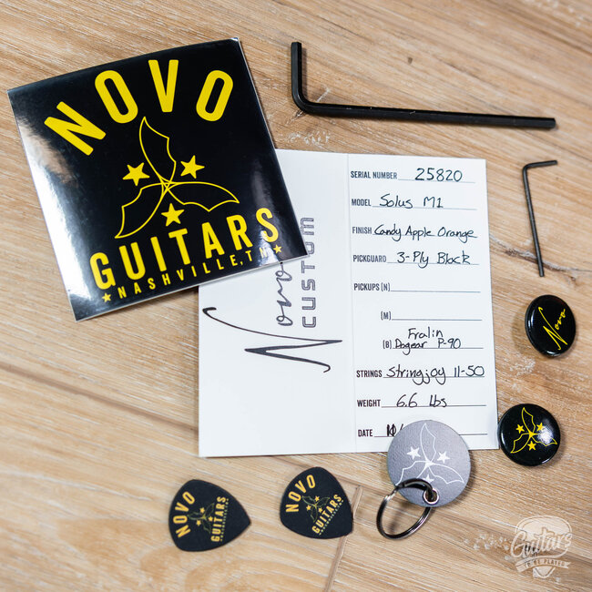 Novo Custom Solus M1 w/ Chunky C Neck & Fralin P-90 – Candy Apple Orange