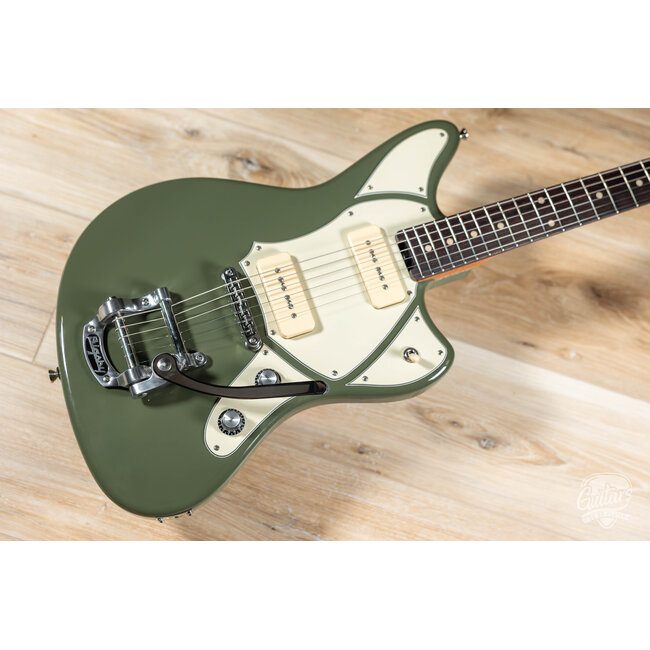 Veritas Riverton Bigsby Guitar w/ P-90s, Roasted Maple & RW Neck – Olive Drab
