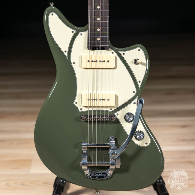 Veritas Riverton Bigsby Guitar w/ P-90s, Roasted Maple & RW Neck – Olive Drab