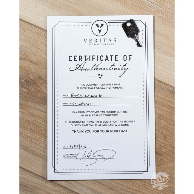 Veritas Texas Miracle Alder T-Style w/ Roasted Maple & RW Neck – Olympic White