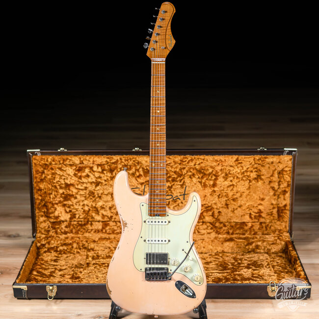 Shabat Lynx HSS S-Style w/ Stainless Frets & Lollar ‘64s/Imperial – Shell Pink