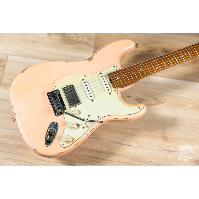 Shabat Lynx HSS S-Style w/ Stainless Frets & Lollar ‘64s/Imperial – Shell Pink