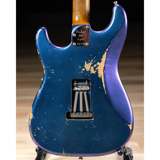 Shabat Lynx HSS Alder S-Style w/ Flame Roasted Maple & Ebony – Cosmic Blue