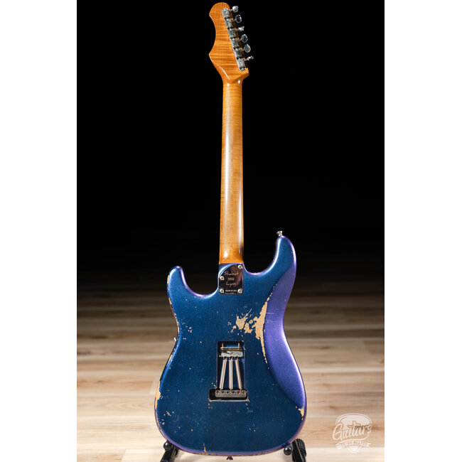 Shabat Lynx HSS Alder S-Style w/ Flame Roasted Maple & Ebony – Cosmic Blue