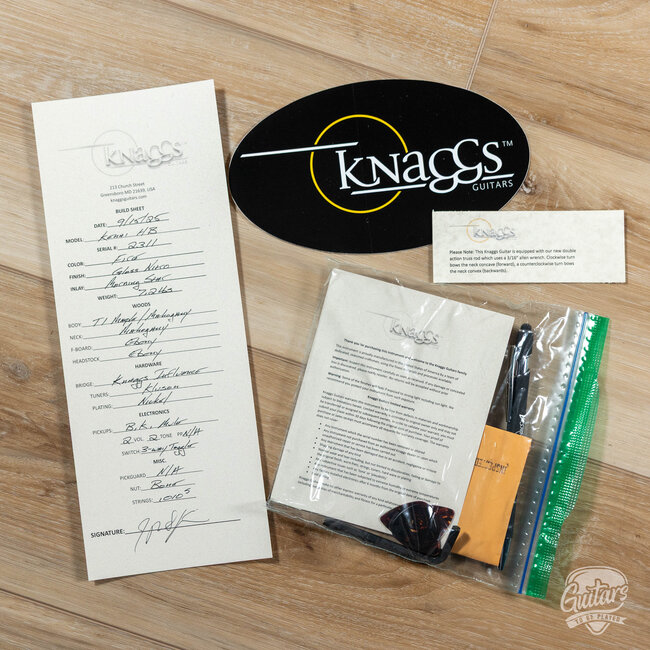 Knaggs Kenai T1 Flame Top Hollowbody Guitar w/ Ebony Fretboard – Fire (Gloss)