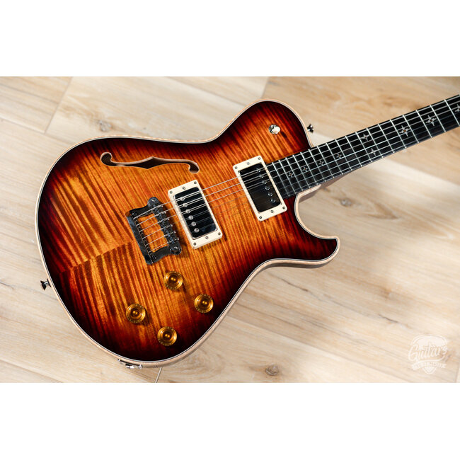 Knaggs Kenai T1 Flame Top Hollowbody Guitar w/ Ebony Fretboard – Fire (Gloss)