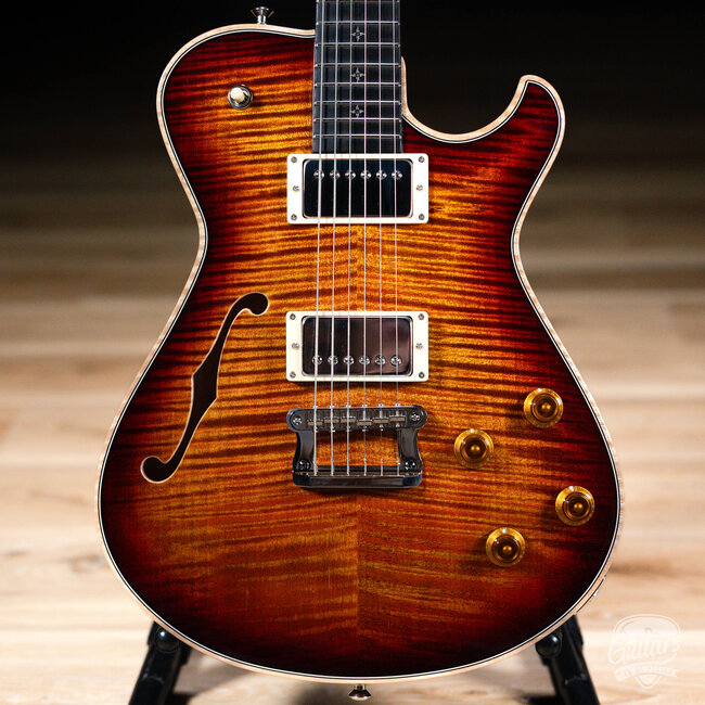 Knaggs Kenai T1 Flame Top Hollowbody Guitar w/ Ebony Fretboard – Fire (Gloss)