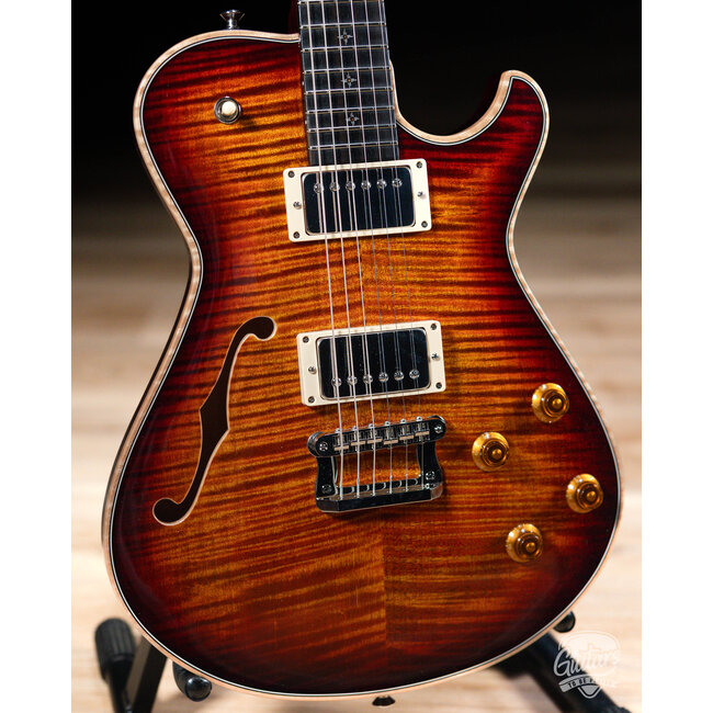 Knaggs Kenai T1 Flame Top Hollowbody Guitar w/ Ebony Fretboard – Fire (Gloss)