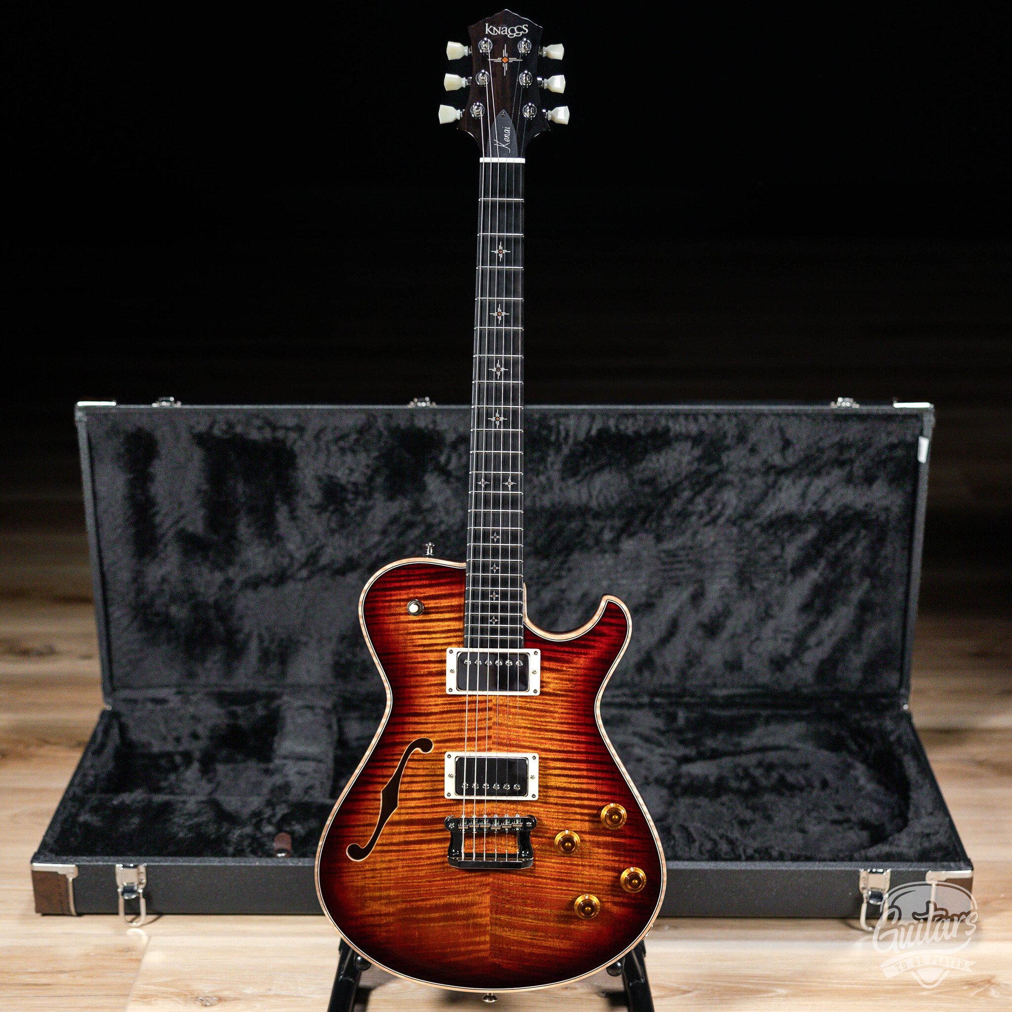 Knaggs Kenai T1 Flame Top Hollowbody w/ Ebony Fretboard – Fire