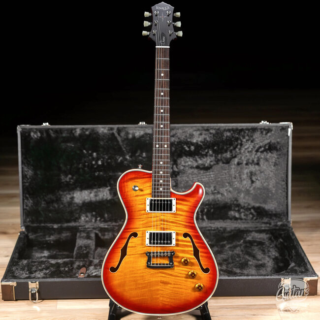 Knaggs Chena T2 Flame Top Hollowbody Guitar – CherryBurst