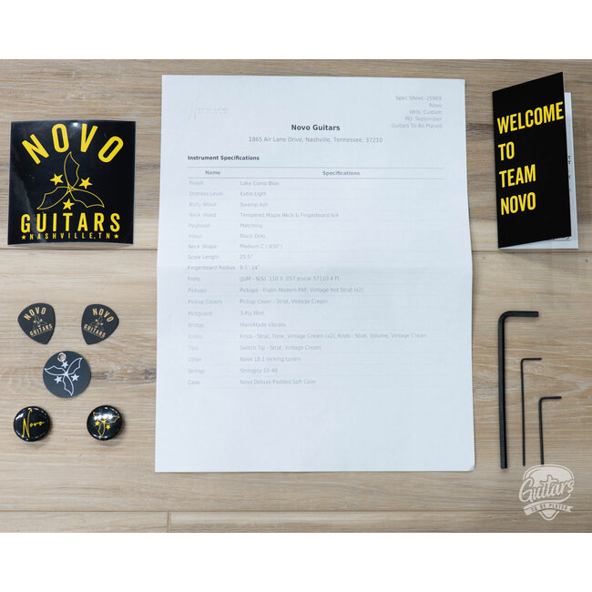 Novo Custom Idris HSS w/ Maple Neck - Lake Como Blue